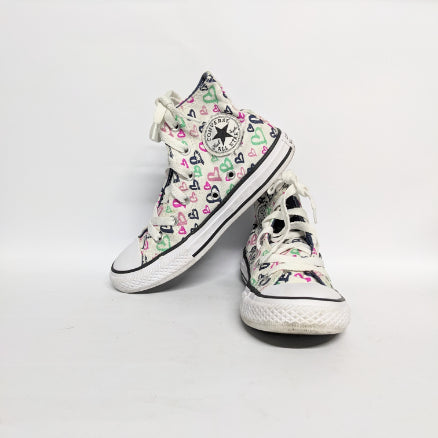 Converse Chuck Multicolor Hearts All Star High Top White