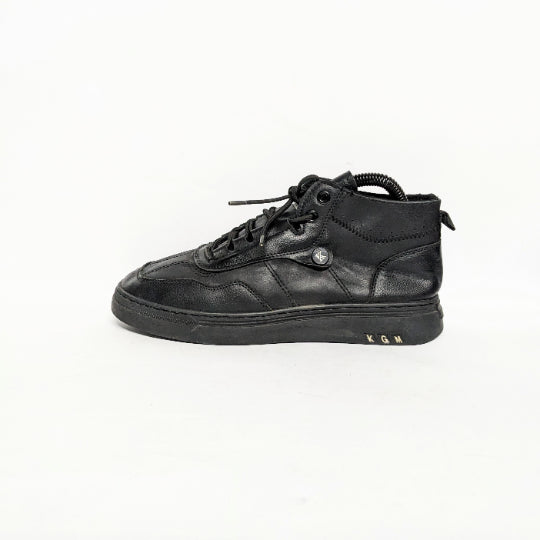 Black Noah Hightop | Leather Sneakers